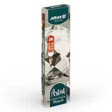 بسته 12 تایی مداد B2 آرتیست آریا طرح مقوایی
