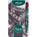 ست مداد طراحی آرتیست آریا طرح جعبه فلزی